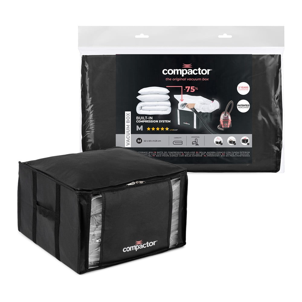 XXL Black Edition 3D Medium fekete ruhatároló doboz, 125 l - Compactor