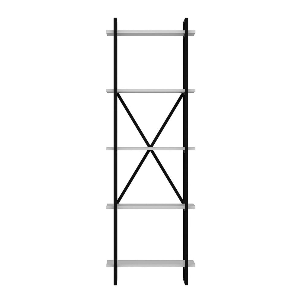 Fekete-fehér polcos állvány 60x180 cm elston – kalune design