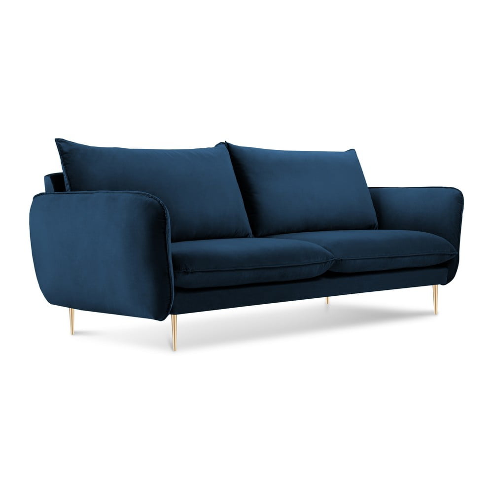 Florence kék bársony kanapé,160 cm - Cosmopolitan Design