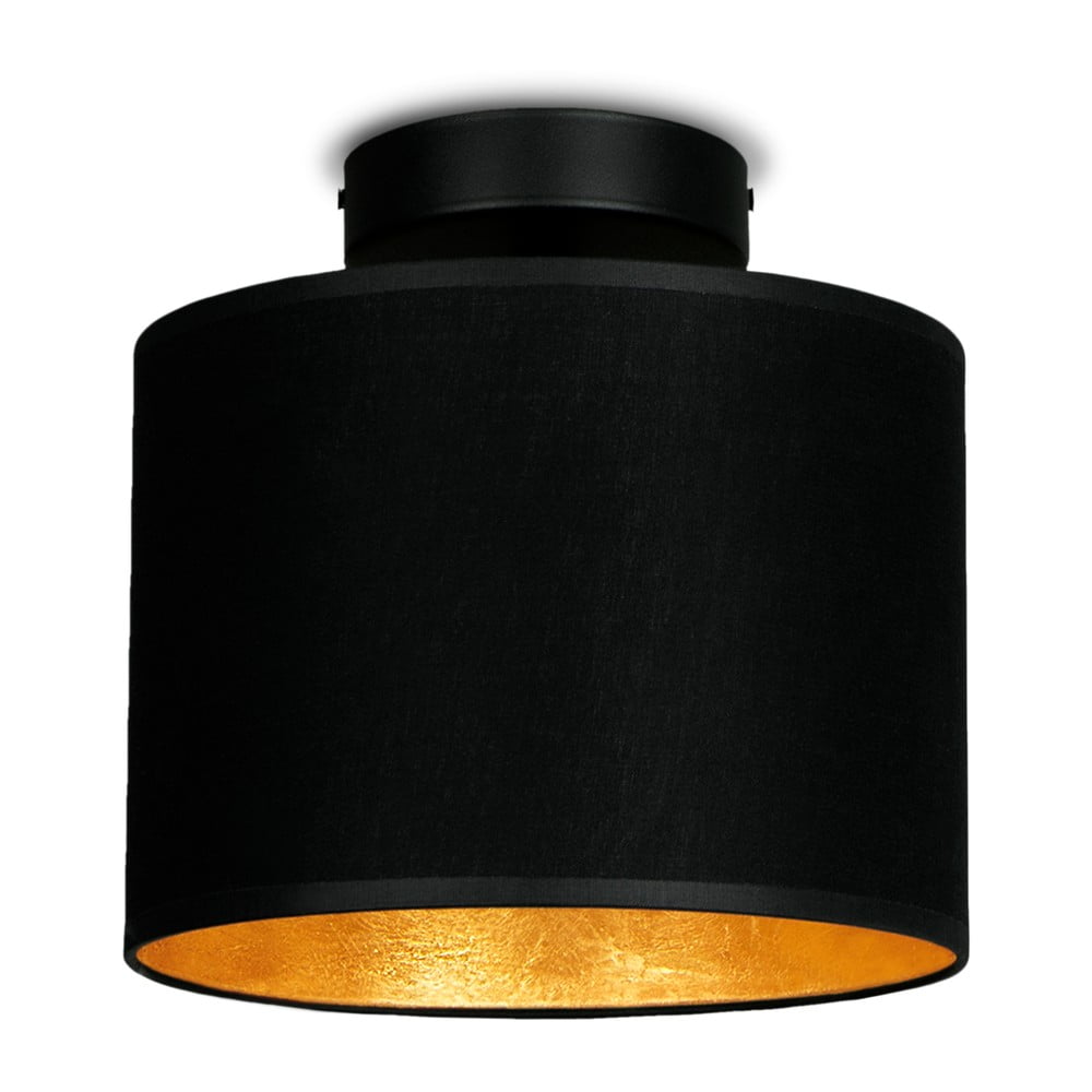 MIKA XS CP fekete mennyezeti lámpa, aranyszínű részletekkel, ⌀ 20 cm - Sotto Luce