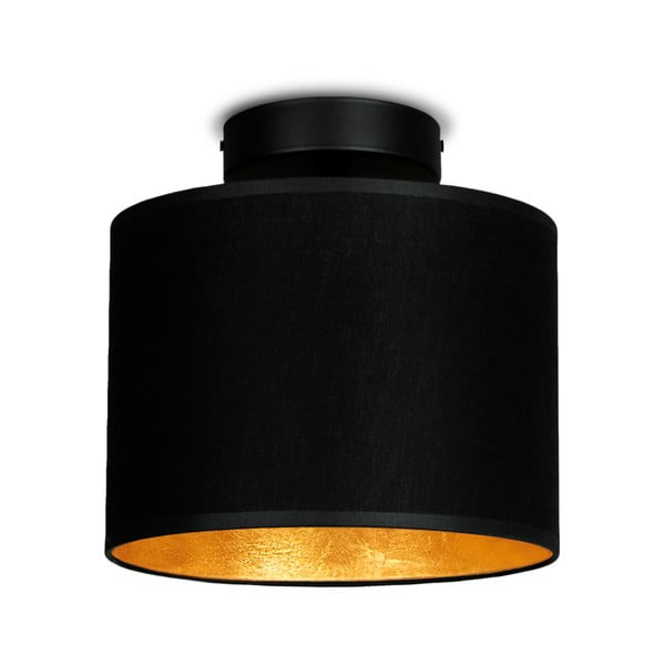 MIKA XS CP fekete mennyezeti lámpa, aranyszínű részletekkel, ⌀ 20 cm - Sotto Luce