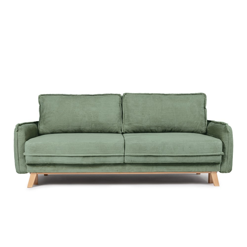 Zöld kordbársony kinyitható kanapé 218 cm Tori – Bonami Selection