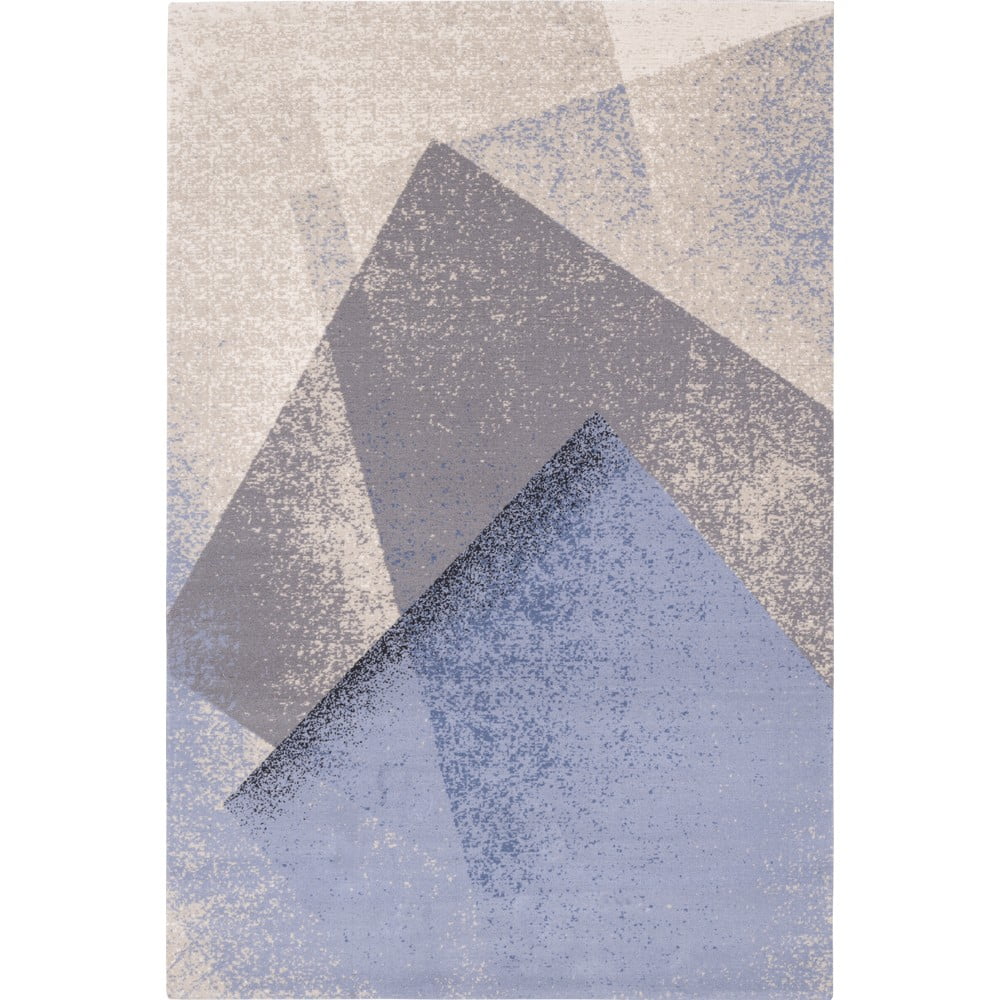 Világoskék gyapjú szőnyeg 133x180 cm folds – agnella