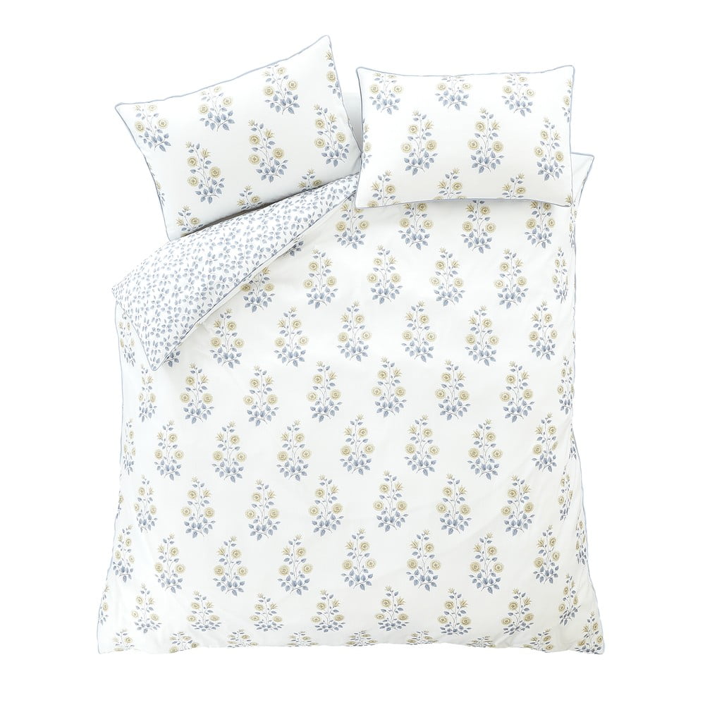 Fehér kétszemélyes damaszt ágyneműhuzat 200x200 cm Eloise Floral – Bianca