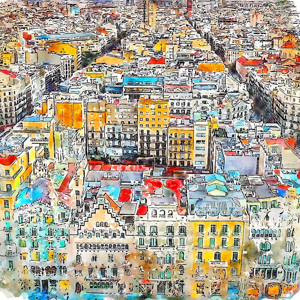 Kép 30x30 cm Barcelona – Fedkolor