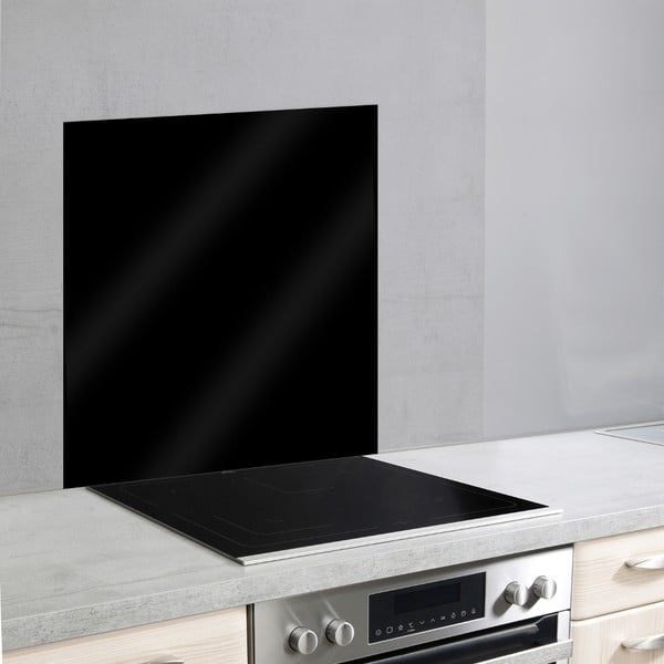 Fekete üveg falvédő tűzhely mellé, 70 x 60 cm - Wenko