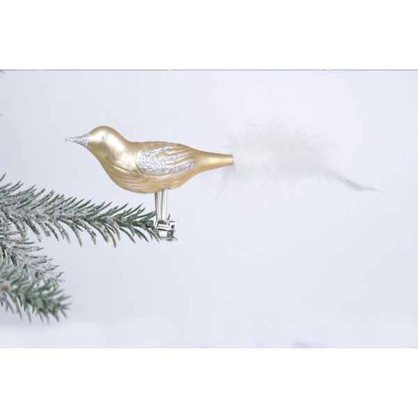 3 db-os aranyszínű madáralakú üveg karácsonyi dísz készlet - Ego Dekor