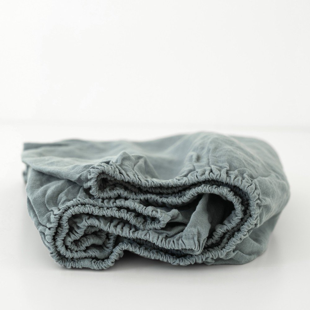 Nature kék gyerek lenlepedő, 90 x 200 cm - Linen Tales