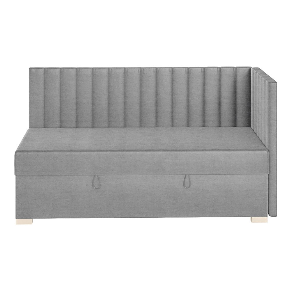 Szürke sarok ágyneműtartós gyerekágy matraccal 90x200 cm Snugi – Ghado