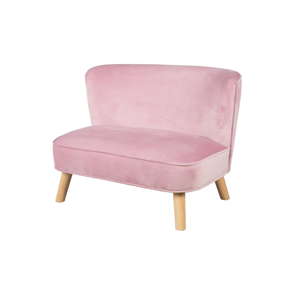 Világos rózsaszín bársony gyerek kanapé 70 cm lil sofa – roba