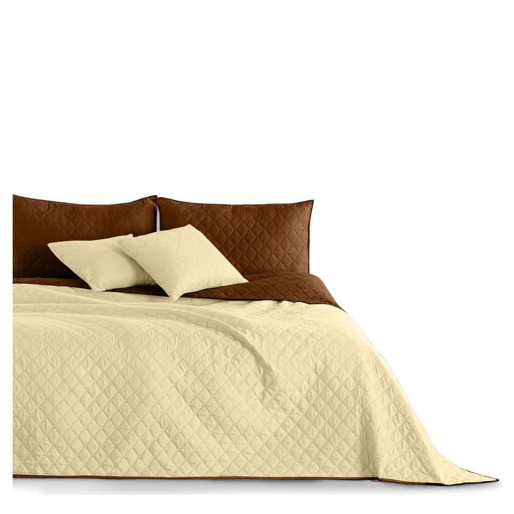 Axel bézs-barna kétoldalas mikroszálas ágytakaró, 260 x 280 cm - DecoKing