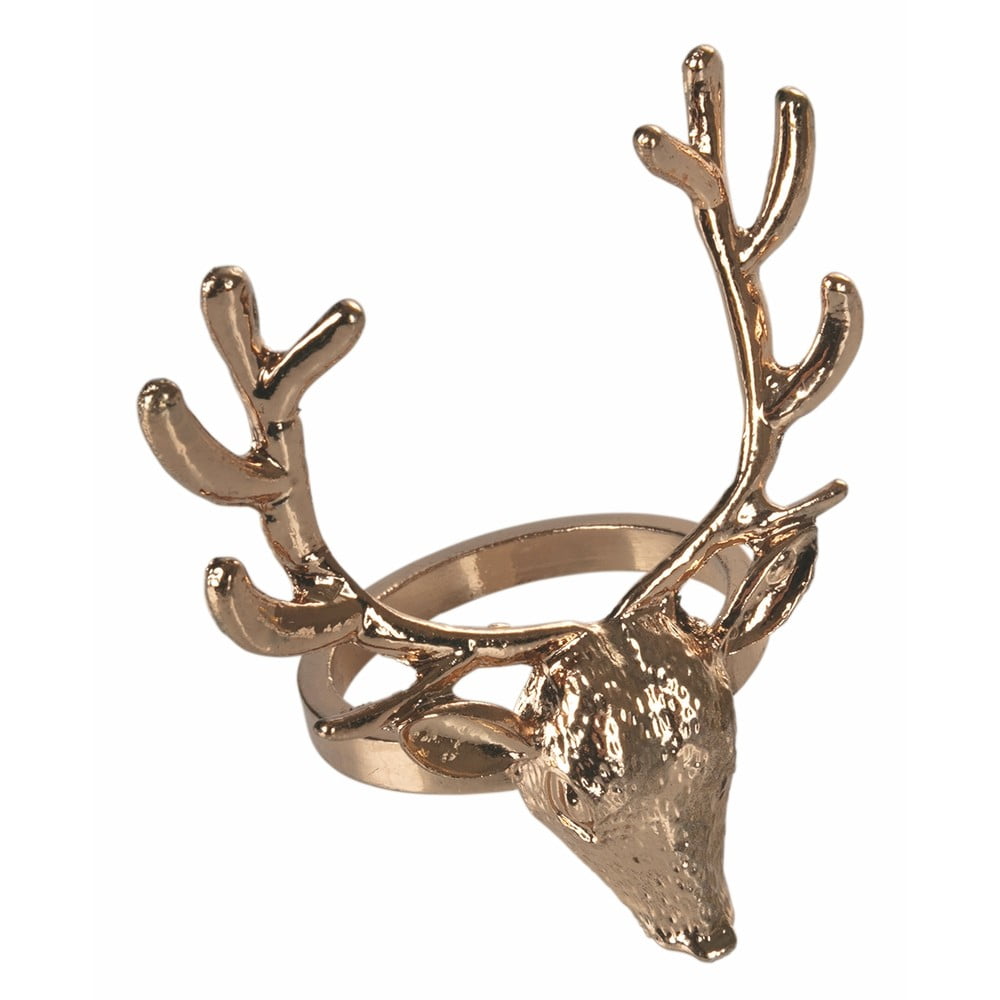 Reindeer 4 db-os aranyszínű fém szalvétagyűrű szett - Villa d'Este