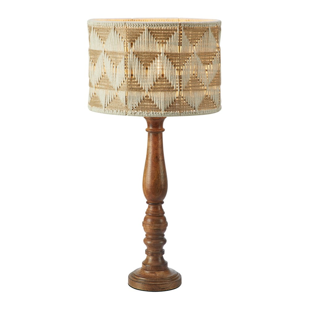 Barna-natúr színű asztali lámpa textil-juta búrával (magasság 62,5 cm) Ano – Markslöjd