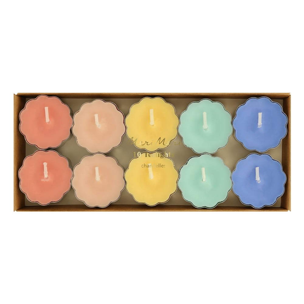 Teamécses készlet 10 db-os égési idő 4,5 ó Rainbow – Meri Meri