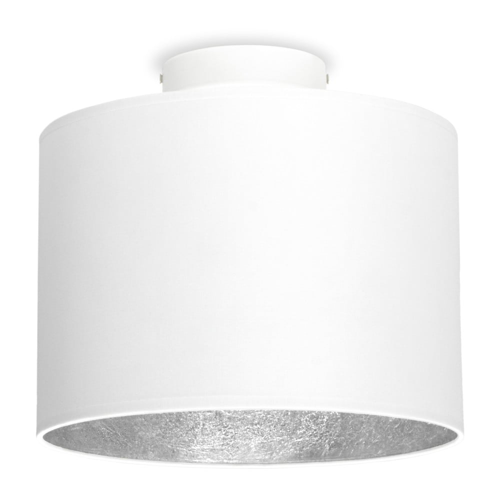 MIKA S fehér mennyezeti lámpa ezüstszínű részletekkel, ⌀ 25 cm - Sotto Luce