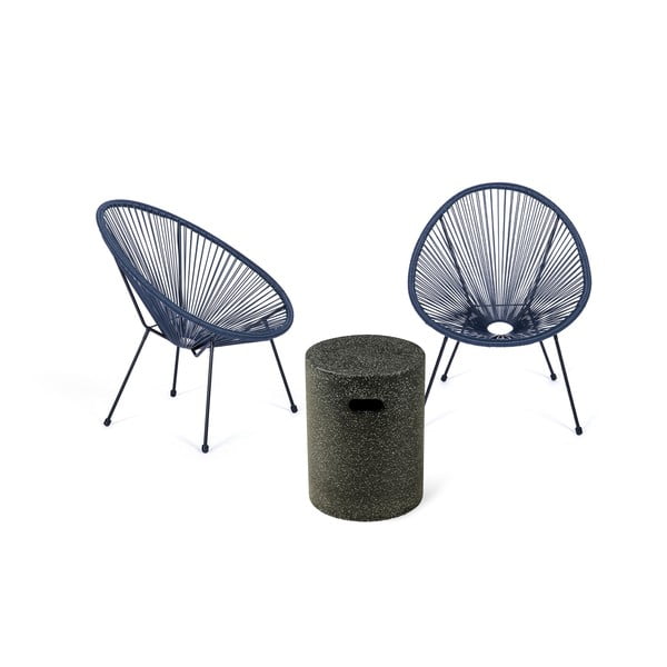Avocado kék kerti székek és Loris asztal, ø 35 cm - Bonami Selection