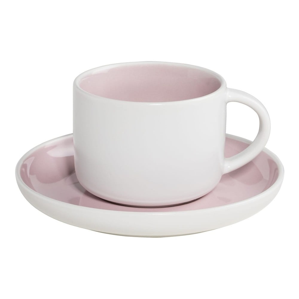 Tint fehér porcelán csésze alátéttel és rózsaszín belsővel, 240 ml - Maxwell & Williams
