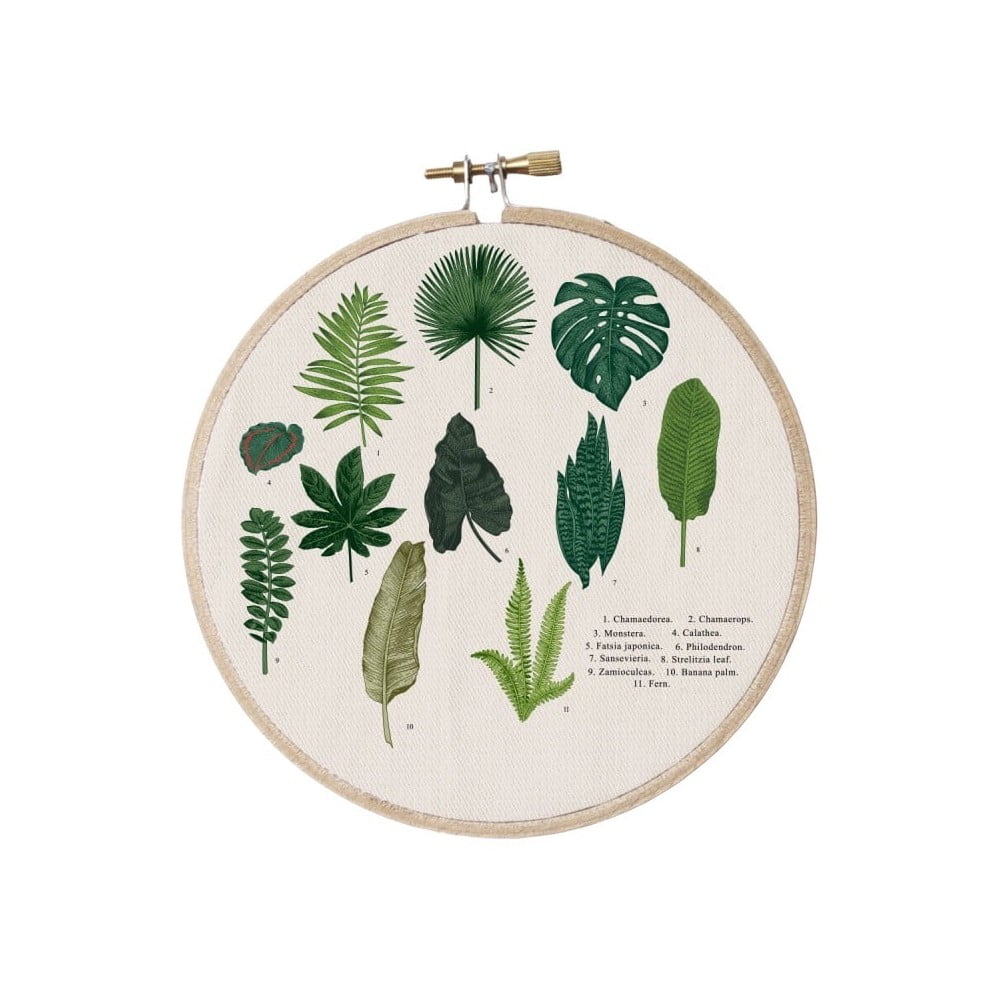 Stitch Hoop Leafes Index fali dekoráció, ⌀ 27 cm - Surdic