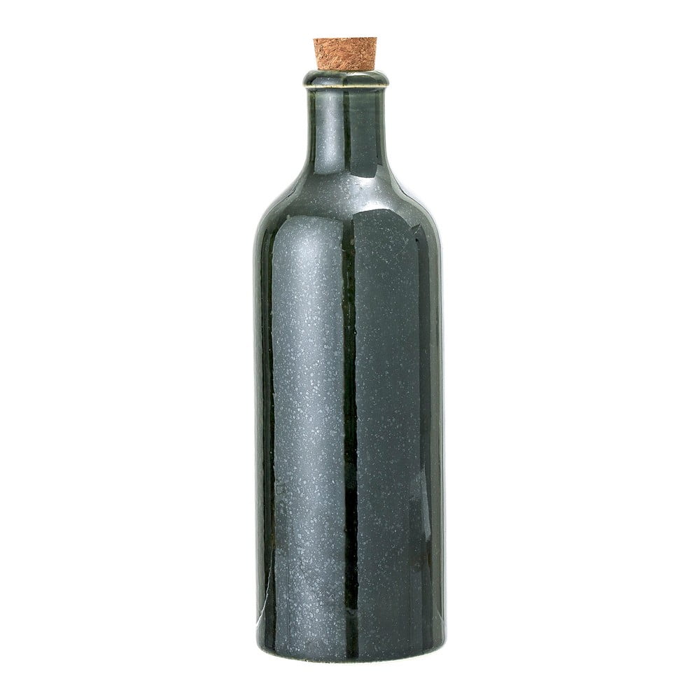 Joelle sötétzöld agyagkerámia palack dugóval, 650 ml - Bloomingville