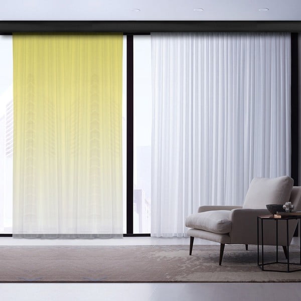 Sárga-fehér függöny, 260 x 140 cm - Cipcici