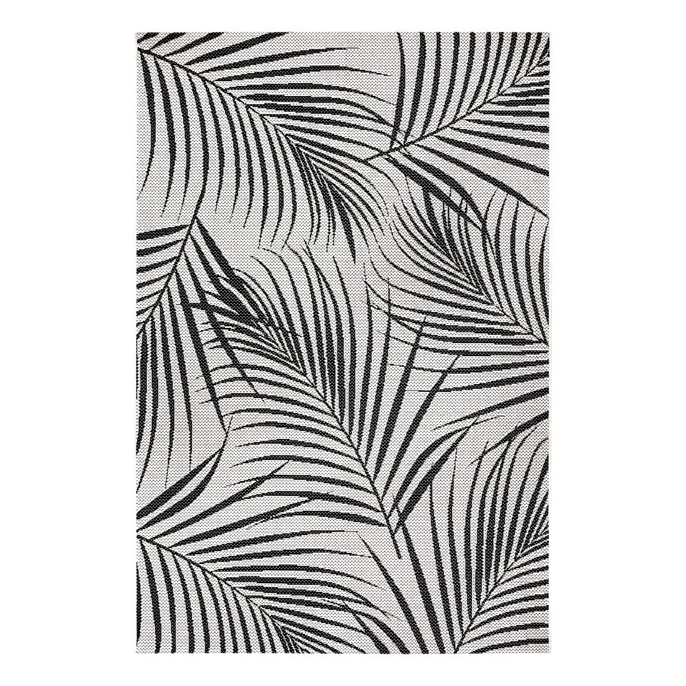 Flora fekete-szürke kültéri szőnyeg, 120x170 cm - Ragami
