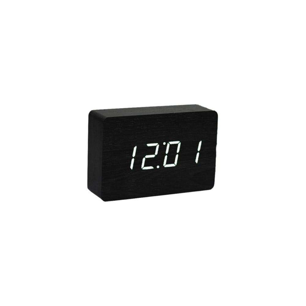 Brick Click Clock fekete ébresztőóra fehér LED kijelzővel - Gingko