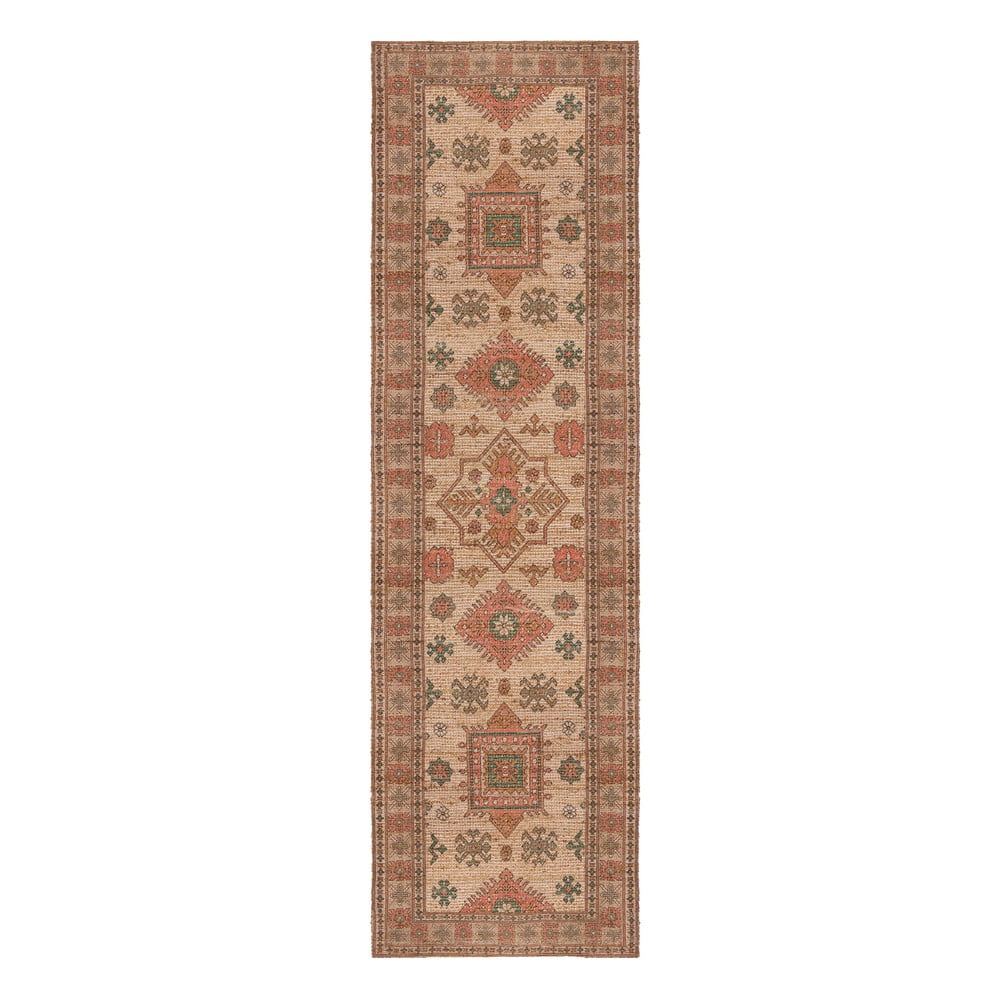 Rózsaszín-terrakotta színű kézi szövésű jutakeverék szőnyeg 60x230 cm Lana Jute – Flair Rugs
