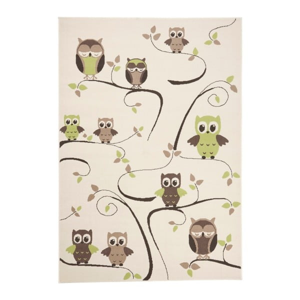 Owl zöld-barna gyerekszőnyeg, 140 x 200 cm - Zala Living