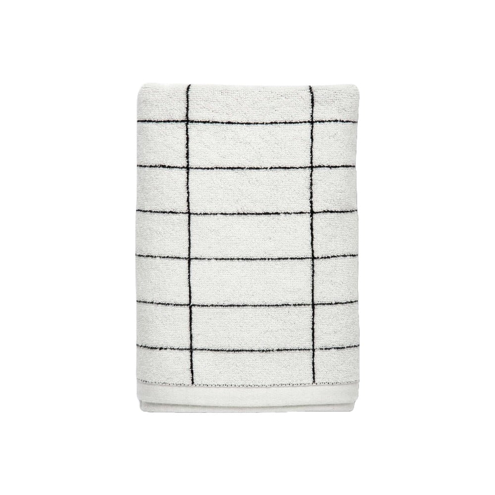 Fehér pamut törölköző 50x100 cm Tile Stone – Mette Ditmer Denmark