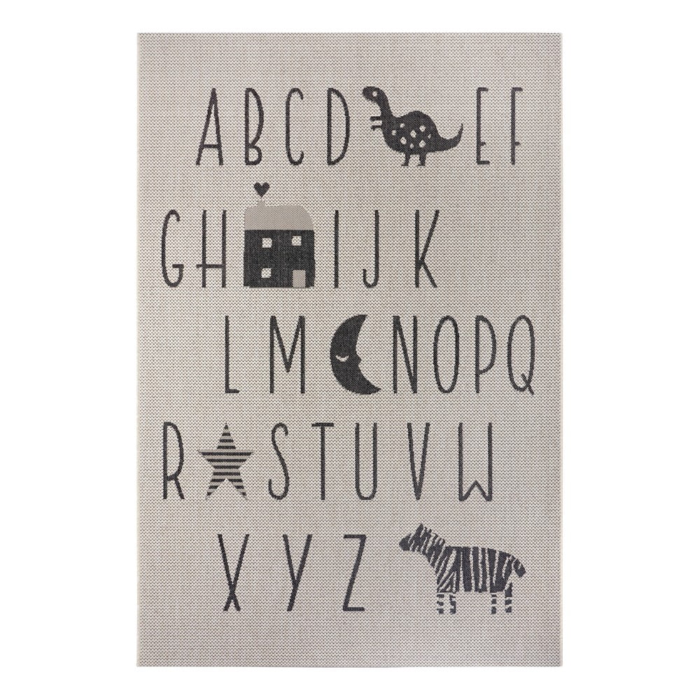 Letters krémszínű szőnyeg gyerekeknek, 200x290 cm - Ragami