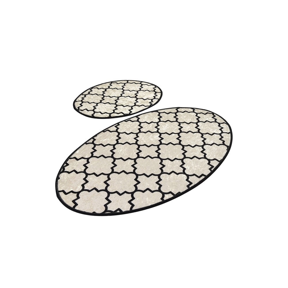 Kupa 2 db Fürdőszobai szőnyeg, Chilai, 50x60 cm/60x100 cm, fehér