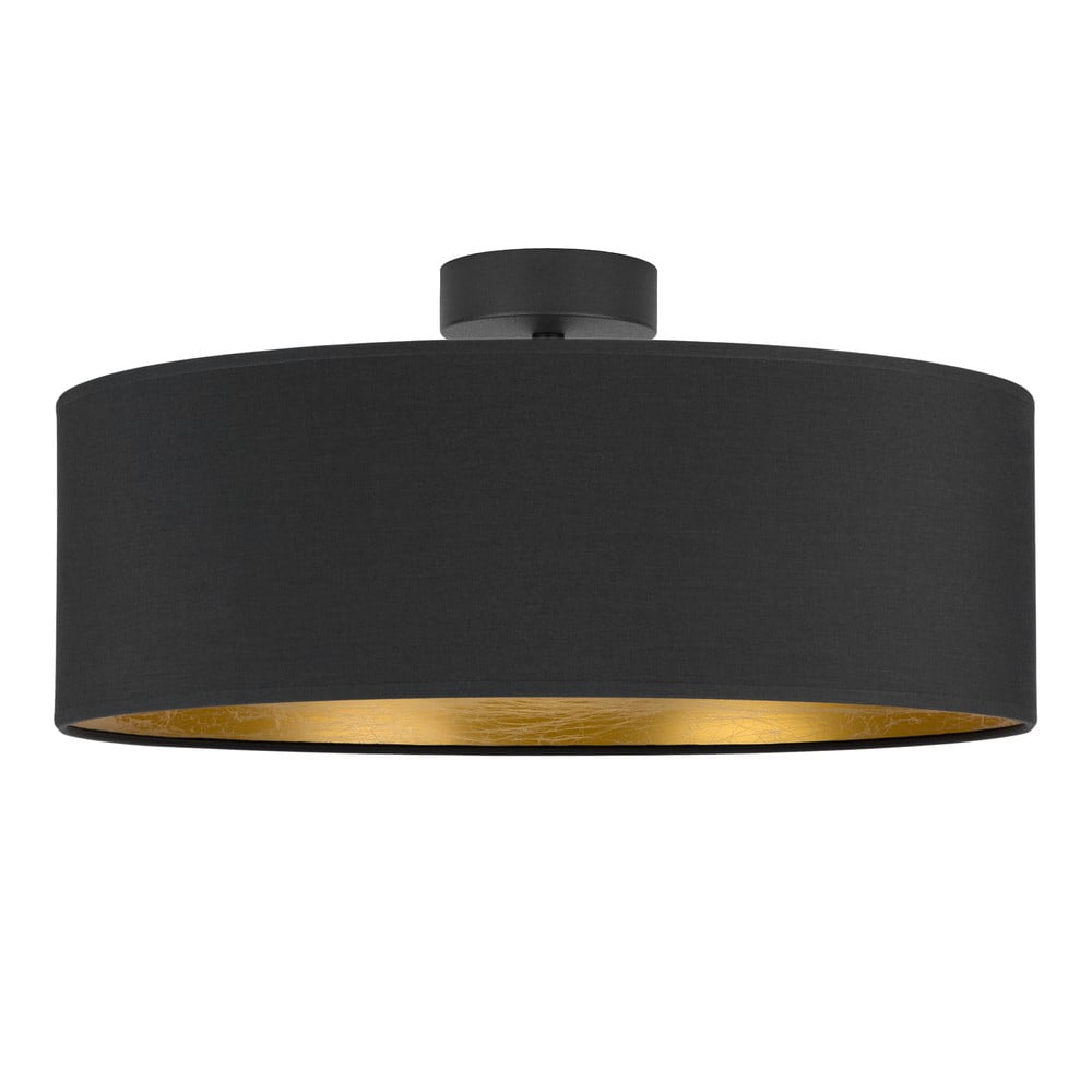 Tres XL fekete mennyezeti lámpa aranyszínű részletekkel, ⌀ 45 cm - Bulb Attack