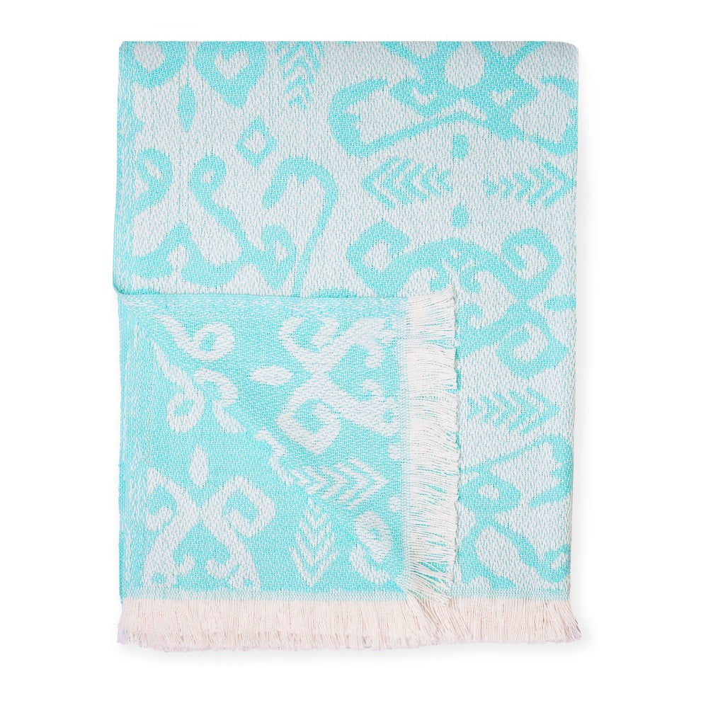 Summer Mykonos világoskék pléd, 140 x 180 cm - Euromant