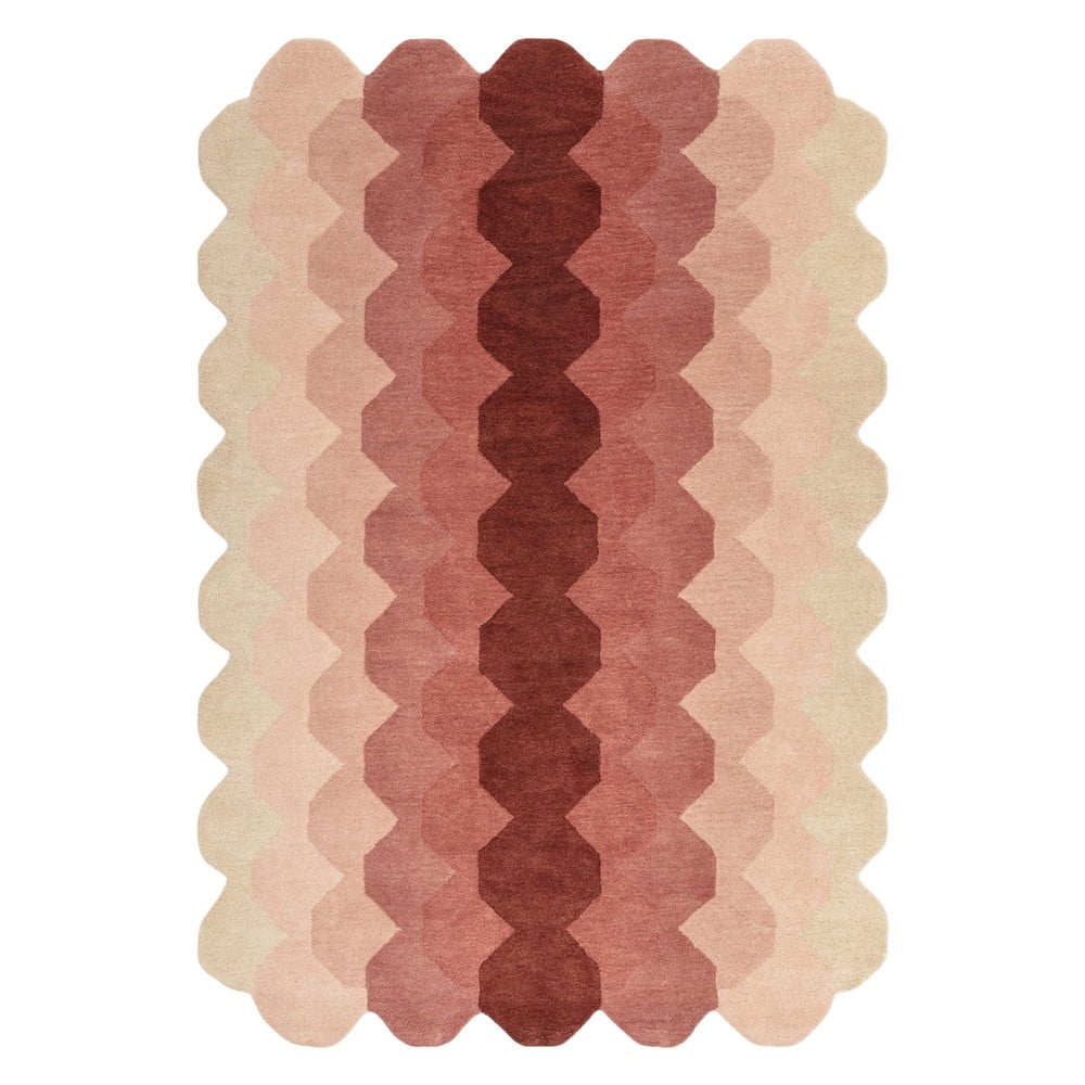 Rózsaszín gyapjú szőnyeg 120x170 cm hive – asiatic carpets