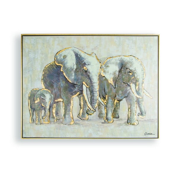 Elephant Family kézzel festett kép, 80 x 60 cm - Graham & Brown