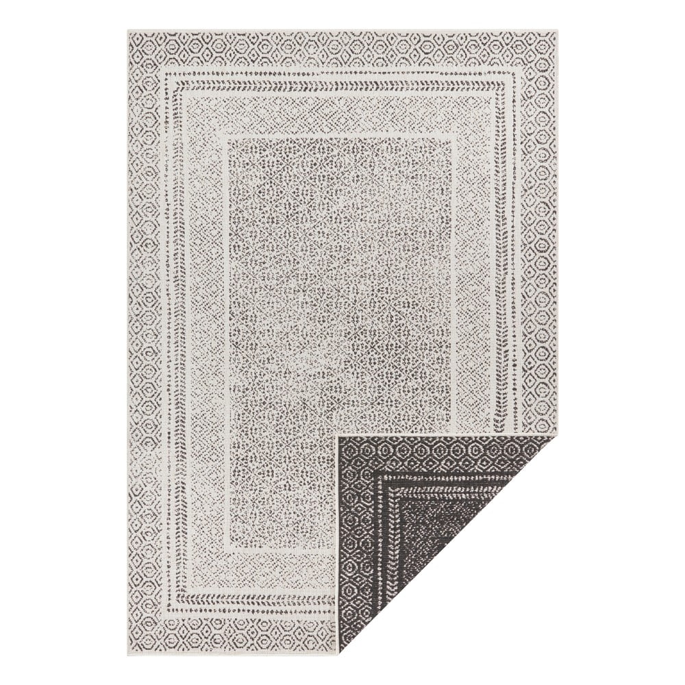 Berlin fekete-fehér kültéri szőnyeg, 200x290 cm - ragami