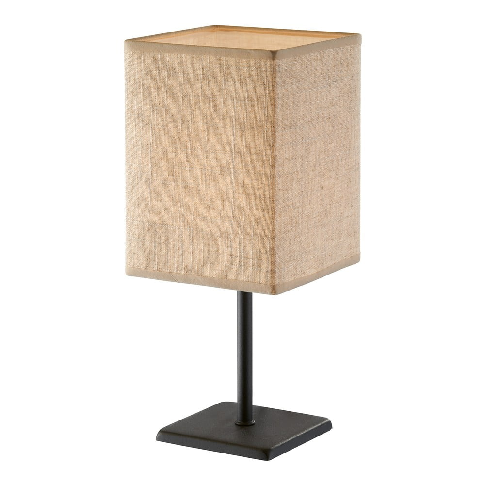 Fekete-bézs asztali lámpa textil búrával (magasság 30 cm) Lela – Fischer & Honsel