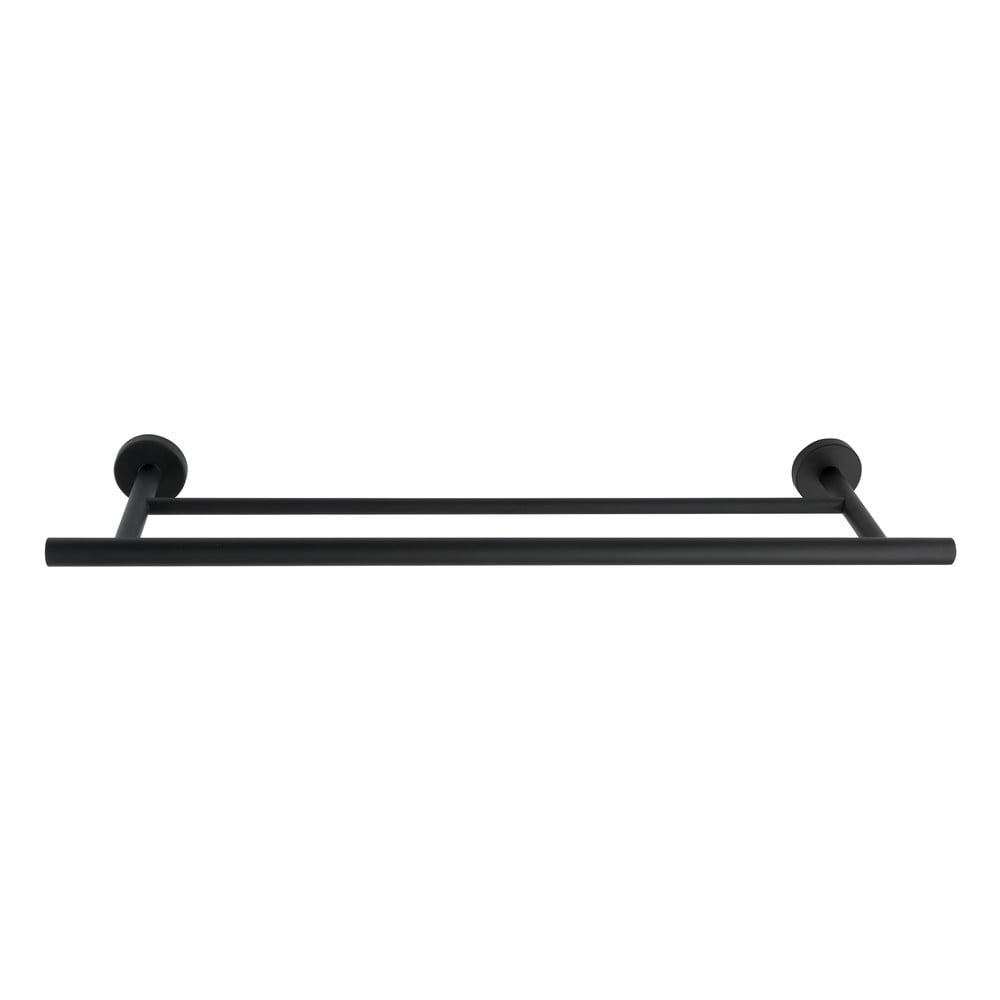 Bosio Rail Duo rozsdamentes acél fekete dupla fali törölköző tartó - Wenko