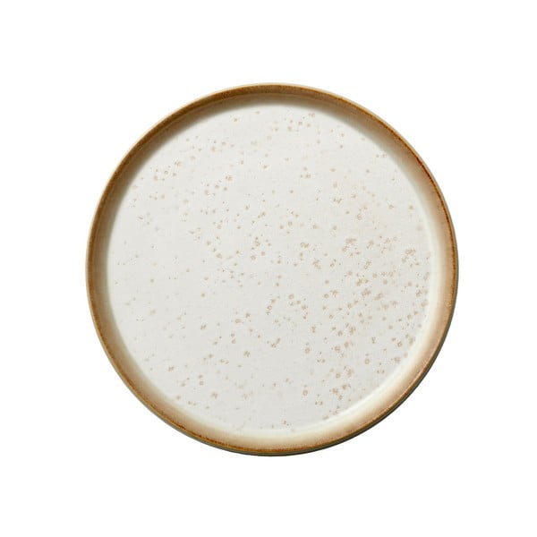 Basic Cream krémszínű agyagkerámia lapostányér, ⌀ 21 cm - Bitz