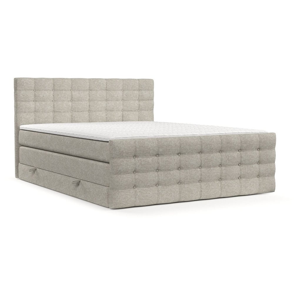 Bézs ágyneműtartós boxspring ágy 160x200 cm Blend – Maison de Rêve