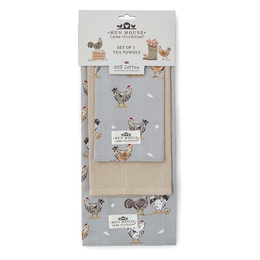 Pamut konyharuha szett 3 db-os 45x65 cm Hen House – Cooksmart ®