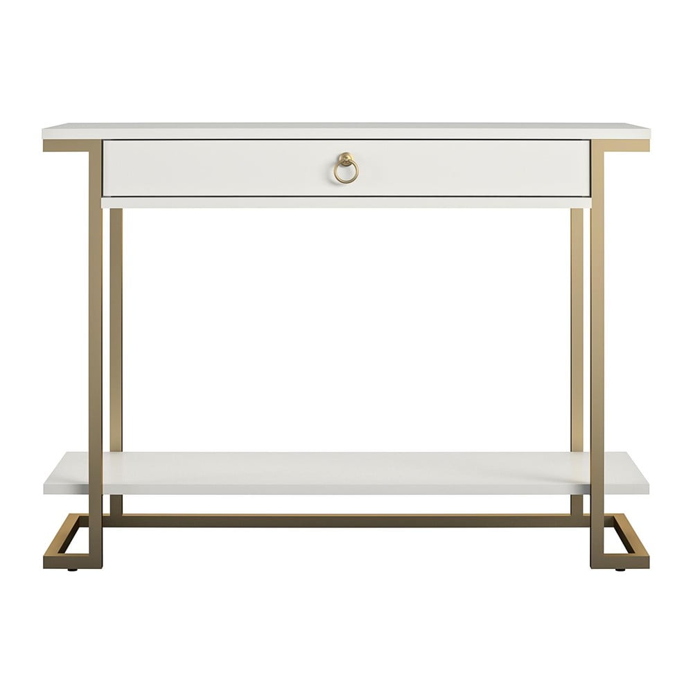 Camila fehér-aranyszínű konzolasztal, 106 x 76 cm - cosmoliving by cosmopolitan