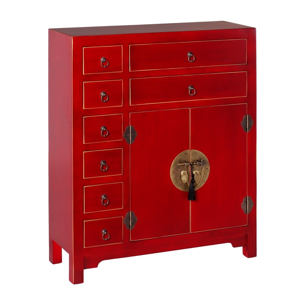 Piros magas komód 73x90 cm Oriente – Ixia