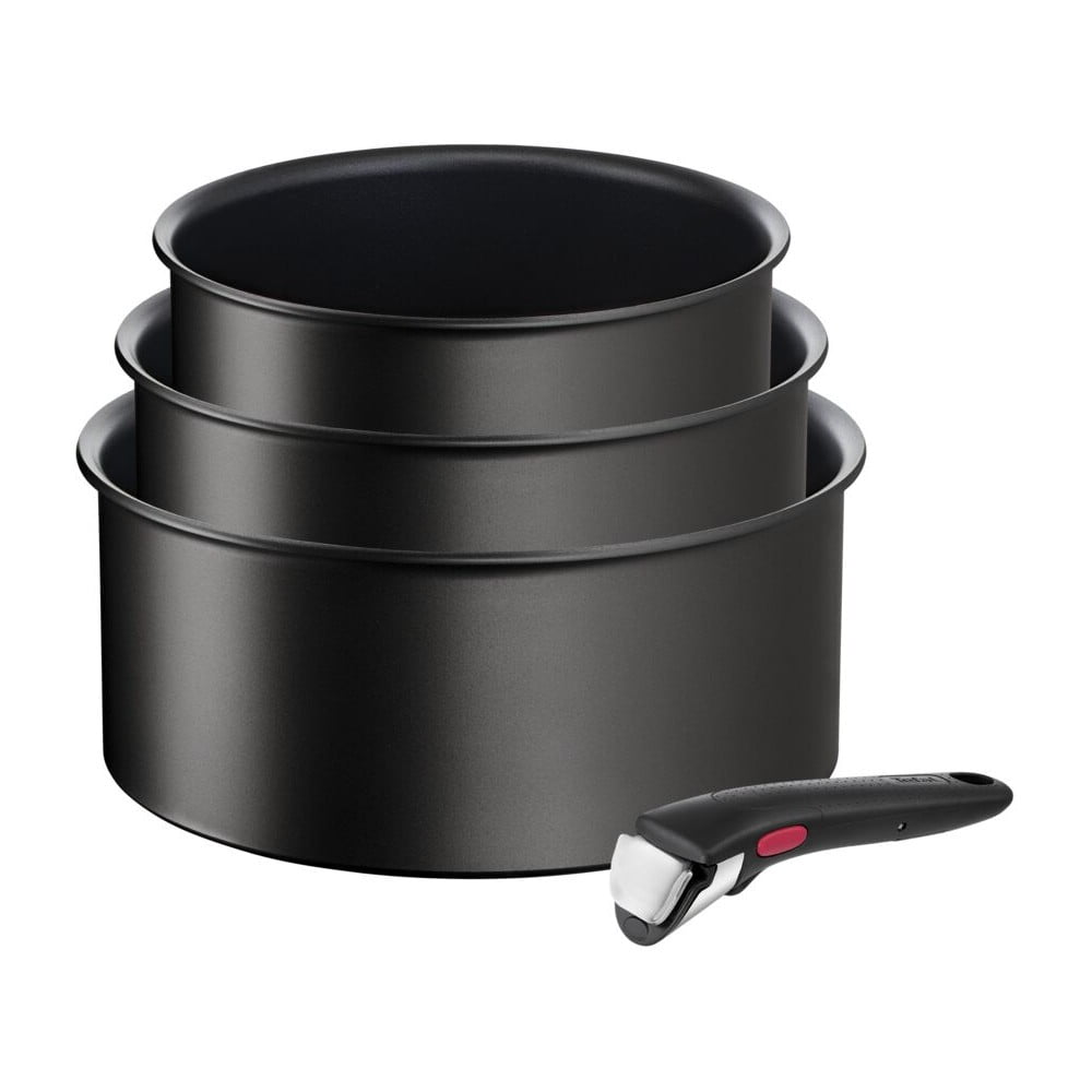 Indukciós tűzhelyhez alkalmas alumínium edénykészlet tapadásmentes bevonattal, levehető nyéllel, 3 db-os INGENO Eco Resist L3979202 – Tefal