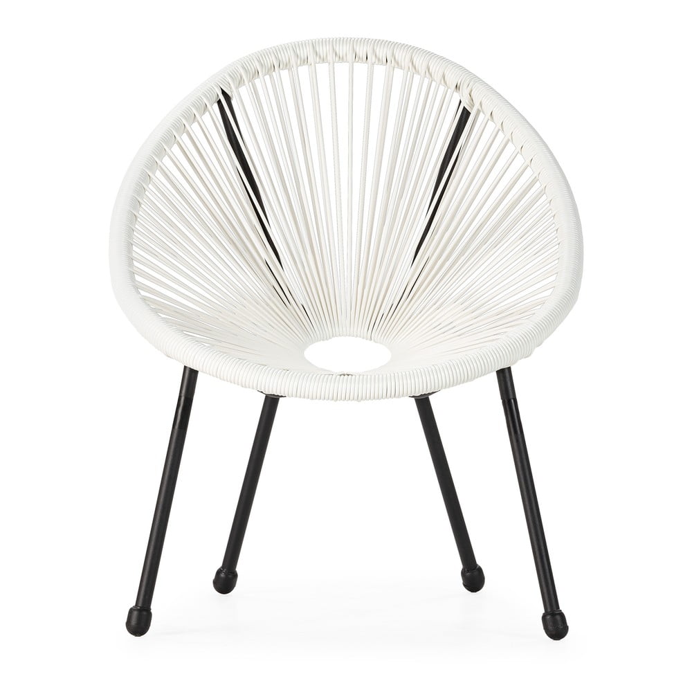 Avocado fehér fonott karosszék mesterséges rattanból, gyerekméret - Debut, 50,5 x 62 x 55,5 cm