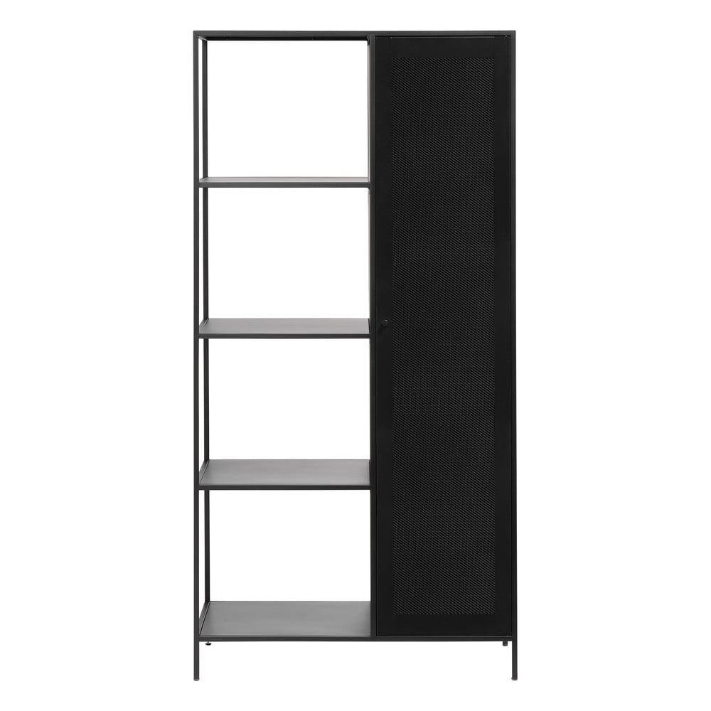 Fekete fém könyvespolc 90x180 cm Malibu – Unique Furniture