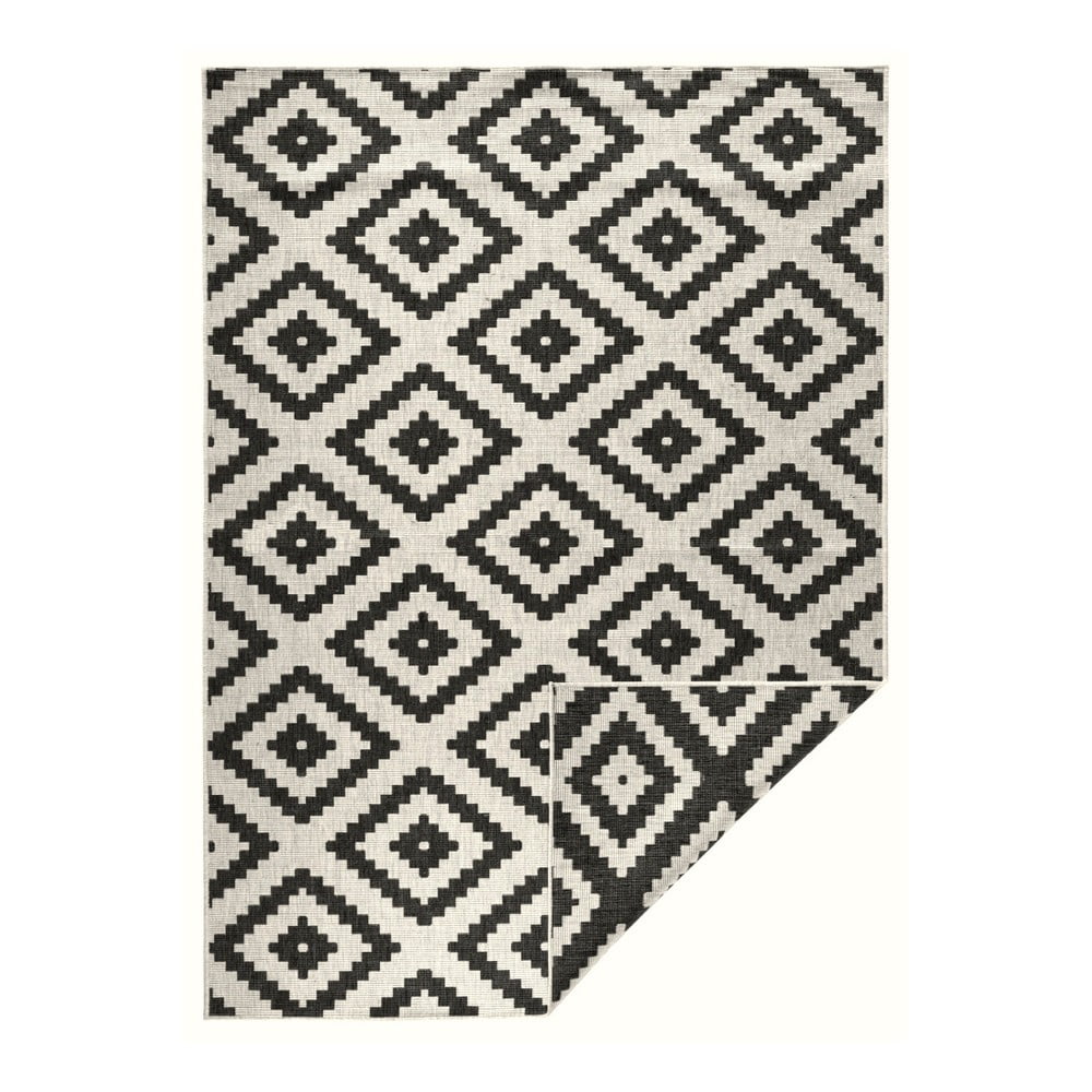 Malta fekete-krémszínű kültéri szőnyeg, 200 x 290 cm - NORTHRUGS