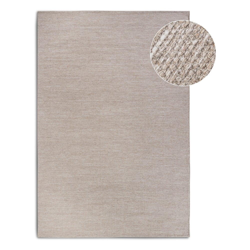 Bézs kézi szövésű gyapjúkeverék szőnyeg 120x170 cm Pradesh Linen White – Elle Decoration