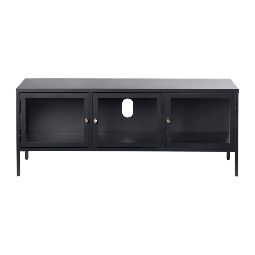 Fekete fém tv-állvány 132x52 cm carmel – unique furniture