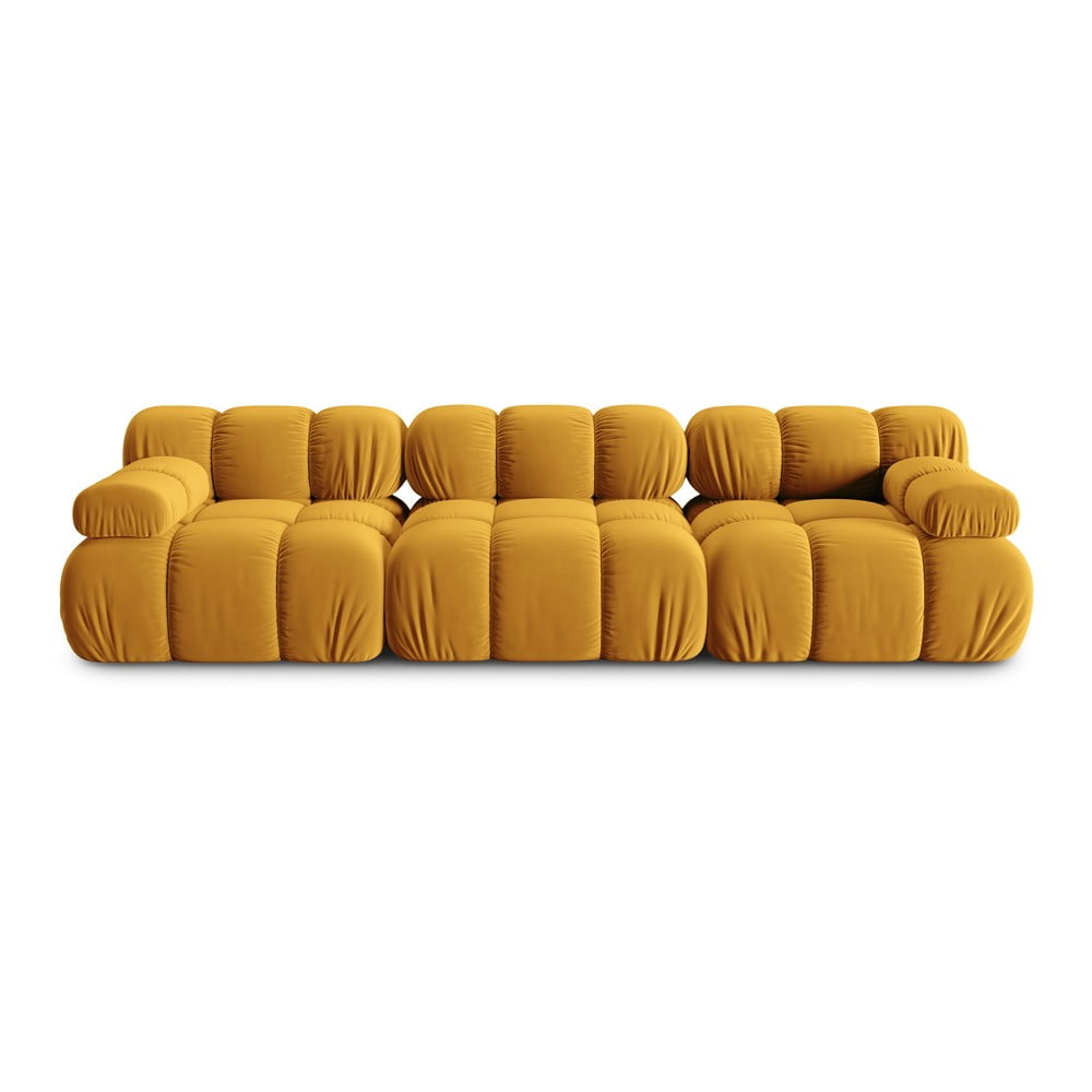Sárga bársony kanapé 282 cm bellis – micadoni home